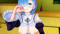 Loving Rem gives you a guided handjob in romantic atmosphere Re Zero
