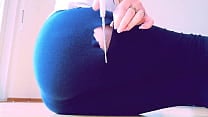 big round cheeks  Anya cuts off her pants and oils up her big ass big round cheeks  Anya cuts off her pants and oils up her big ass