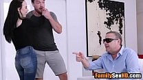 Stepbrother and stepsister fucking next to blind step father fucked up family