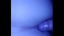 Latina girl bouncing and cumming on 10 inch dildo