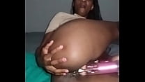 Anita Ngcobo plays with a pink dildo Anita Ngcobo plays with a pink dildo