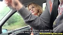 Hitchhiking european blonde fucked closeup