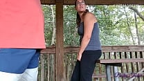 ALMOST CAUGHT fucking wife on public park bench Becky Tailorxxx