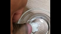 Japanese masturbation  Mass ejaculation in glass
