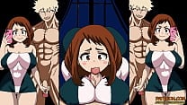 Uraraka  succiona la leche de la verga de Bakugo