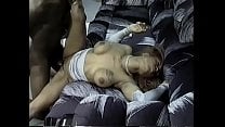 Muscular black guy drills redhead chick hard on leather sofa in living room Muscular black guy drills redhead chick hard on leather sofa in living room
