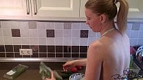 Housewife Sensual Play Pussy during Cooking Dinner   Amateur