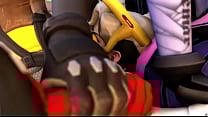Tracer and Widowmaker Double Ass Worship Mercy
