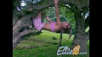 Ellie 18 masturbating outdoors in solo action Ellie 18 masturbating outdoors in solo action