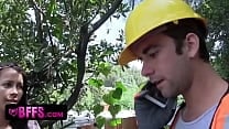 Naked Teens Fuck Construction Worker