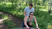Outdoor Blowjob and Passionate Sex Facial