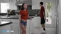 ADULTMOBILE Petite Stunning Girl Feels Her Stepbro 039 s Cock Through His Boxers Before Taking It Out And Sucking It Dry