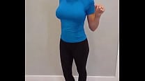 Black Yoga Pants amp Blue Compression Shirt Try On Black Yoga Pants amp Blue Compression Shirt Try On