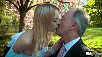Young blonde moaning fucking an old man she swallows his cumshot Young blonde moaning fucking an old man she swallows his cumshot