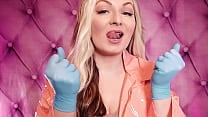 blue nitrile gloves and pink PVC fetish coat sexy curvy MILF Arya Grander ASMR free clip blue nitrile gloves and pink PVC fetish coat sexy curvy MILF Arya Grander ASMR free clip