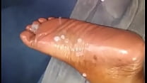 Warm Cum droplets squirting on s  feet