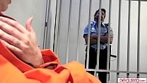 Busty prisoner sucks and fucked by guard Busty prisoner sucks and fucked by guard