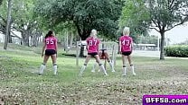 Swap fucking these soccer gals pussies back and forth 