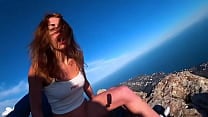 Risky Public fuck on a cliff Amateur Mia Bandini