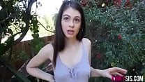 Amateur Latina teen Kristina Bell sucks and fucks POV