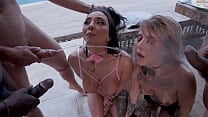 Yummy Gero Bunnies  Vitoria Beatriz and Kyra sex doing dap and drinking pee from 5 big cocks after a big meal Yummy Gero Bunnies  Vitoria Beatriz and Kyra sex doing dap and drinking pee from 5 big cocks after a big meal