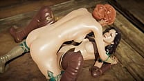 Double Futa   The Witcher 3   Yennefer gets creampied by Triss Merigold