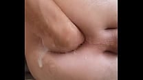 I shaved my ass and my big tattooed dick with holes And then I easily fisting myself which made me squirt