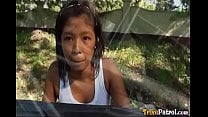 Dark skinned Filipina girl Trixie picked up by foreigner driving Trike himself
