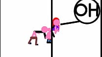 stickman animation  stuck in the wall and fuck