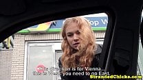Young amateur hitchhiker being facialized Young amateur hitchhiker being facialized