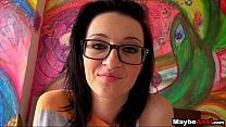 Nerdy chick with glasses gets a dick in her ass Kira Kennedy 2 1