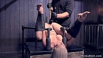 Busty sub screaming in device bondage