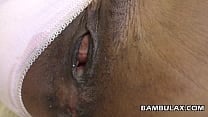 Interracial panty fuck and creampie
