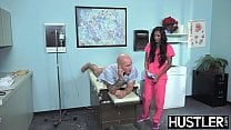 Latina nurse Sadie Santana gets both holes stretched hard
