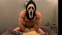 The villain in the mask fucks a sex doll on Halloween