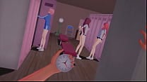 Stopping time to fuck three girls