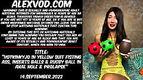 HOTKINKYJO IN YELLOW SUIT FISTING ASS INSERTS BALLS amp RUGBY BALL IN ANAL HOLE amp PROLAPSE HOTKINKYJO IN YELLOW SUIT FISTING ASS INSERTS BALLS amp RUGBY BALL IN ANAL HOLE amp PROLAPSE