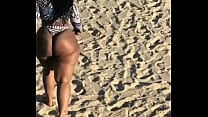 Cherokee D Ass wobbling around on the beach