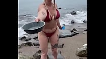 Just finished doing dishes while camping at the beach