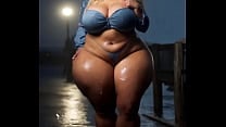 Thick ladies in the rain animations AI Generated