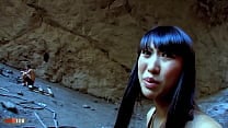 Natural bigtits asian pornstar Sharon Lee anal sex in a cave