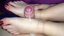 Footjob quick GF footjob after night out whilst she s