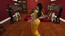 Desi Aunty Manju teasing horny guys by wearing a sexy yellow saree Desi Aunty Manju teasing horny guys by wearing a sexy yellow saree