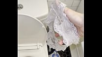 Roomate left her thongs on the bathroom for me to masturbate as soon as i saw them my dick got crazy hard and then i fucked her later Roomate left her thongs on the bathroom for me to masturbate as soon as i saw them my dick got crazy hard and then i fucked her later