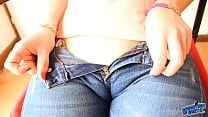 Incredible Amazing Natural Breasts and Big Cameltoe in Jeans