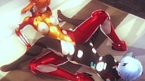 Get into that waifu shinji Asuka Shikinami and Rei Q Ayanami making sweet love in hot lesbian sex