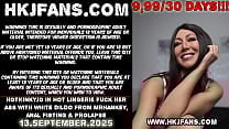 Hotkinkyjo in hot lingerie fuck her ass with white dildo from mrhankey  anal fisting  amp  prolapse