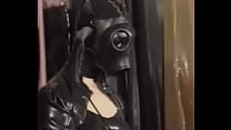 Natalia Muehlhausen latex slave in hood and gasmask gets a good fuck from her master from 039 Gummi in der Ehe 039