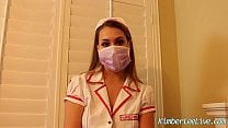 Nurse Kimber Lee Gives Handjob in her Purple Latex Gloves 