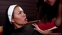 Asain gets anal toyed by lesbian nun Asain gets anal toyed by lesbian nun